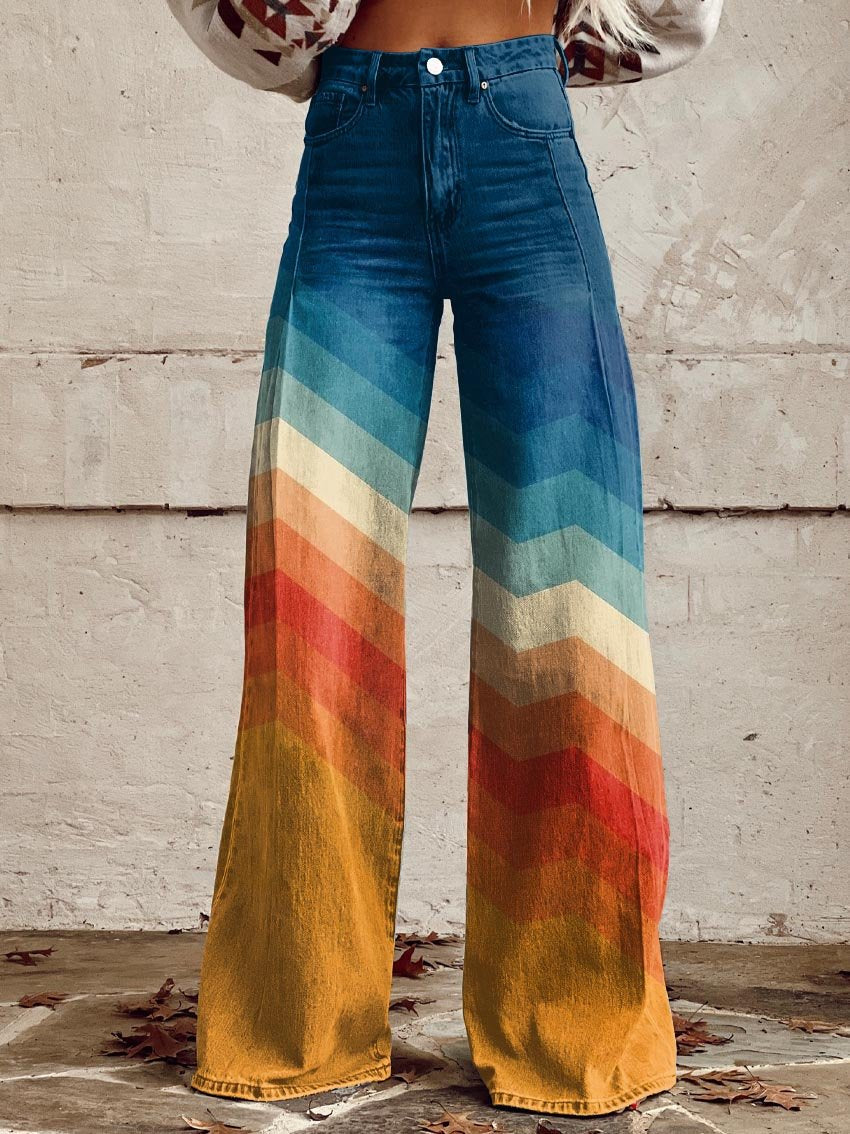 Arianna | Pantalones Elegantes con un moderno Estampado en Zigzag