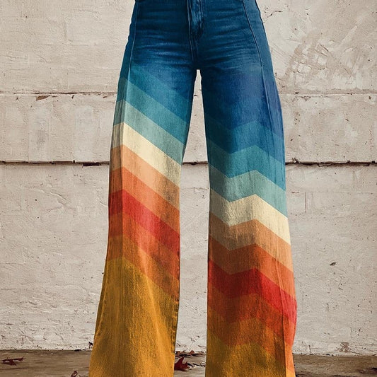 Arianna | Pantalones Elegantes con un moderno Estampado en Zigzag