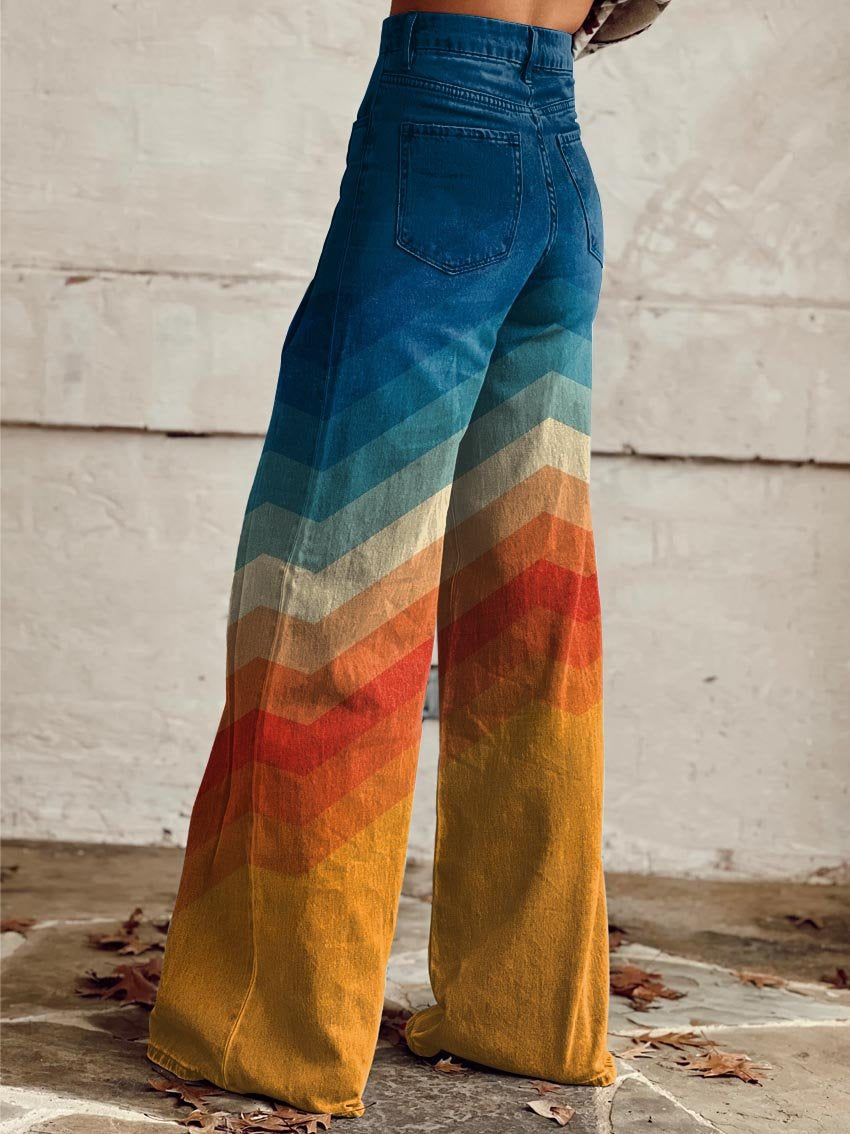 Arianna | Pantalones Elegantes con un moderno Estampado en Zigzag